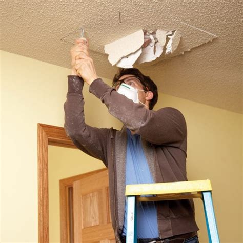 fixin junction box holes in textured ceiling|textured ceiling patch.